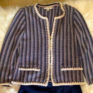 St John Collection Navy Blue/blush jacket and Navy blue pants